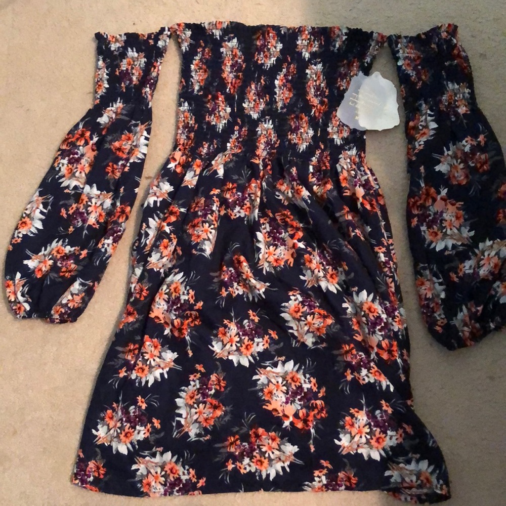 Flowery off the shoulder dress